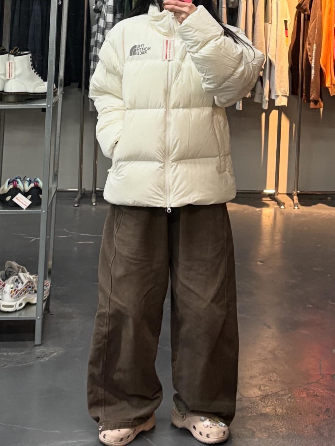 노스페이스 눕시 온 볼 아이보리 패딩 A3386 상품이미지1