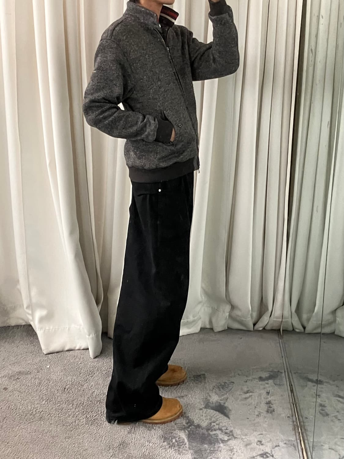 Beams 빔즈 하트 헤링본 블루종 자켓 L 상품이미지6