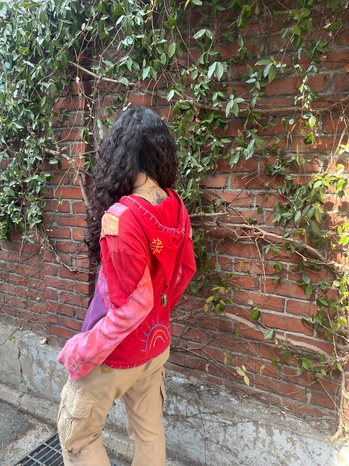 히피 에스닉 패치워크 후드 집업 상품이미지5