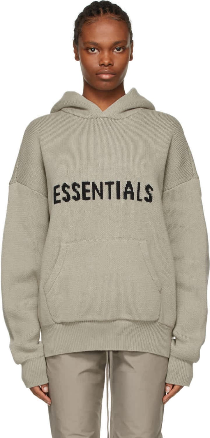 에센셜 피오갓 니트 후드 토프 타우페 L 택달린 새제품 상품이미지1