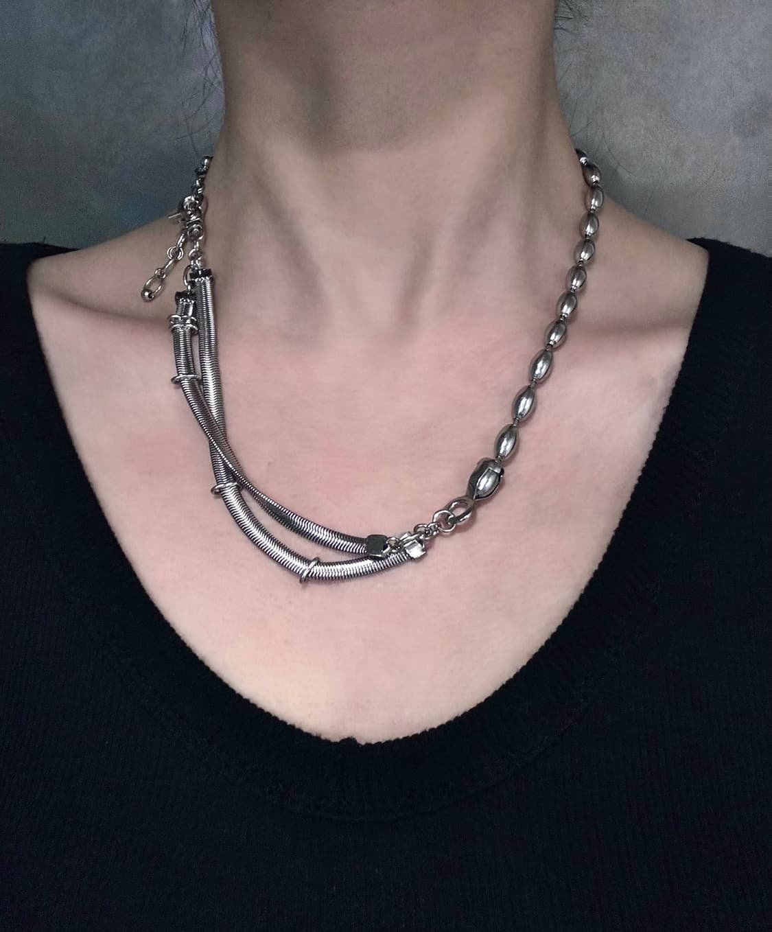 Orange Mix Chain Necklace 상품이미지3