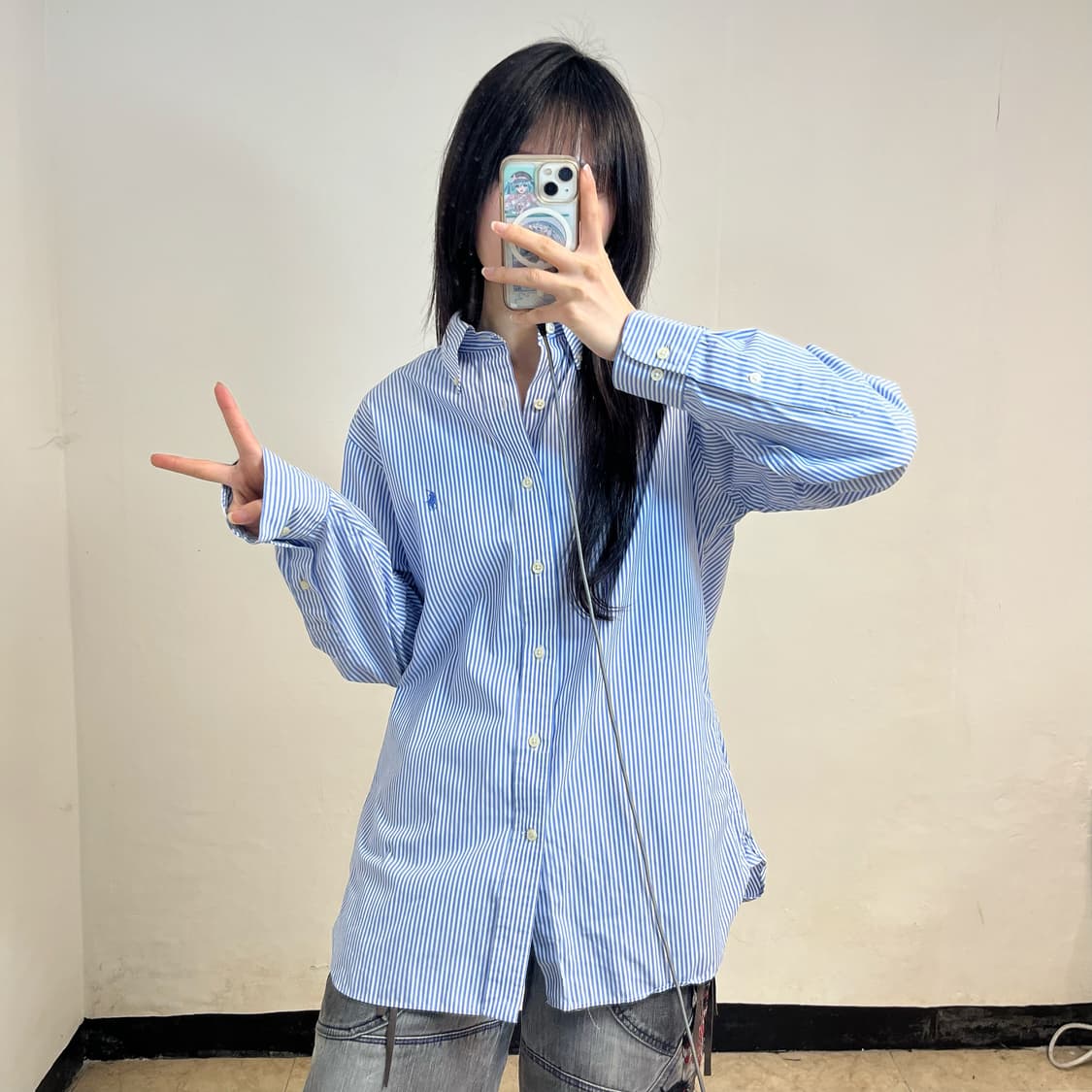 Polo sky blue stripe shirt 상품이미지2