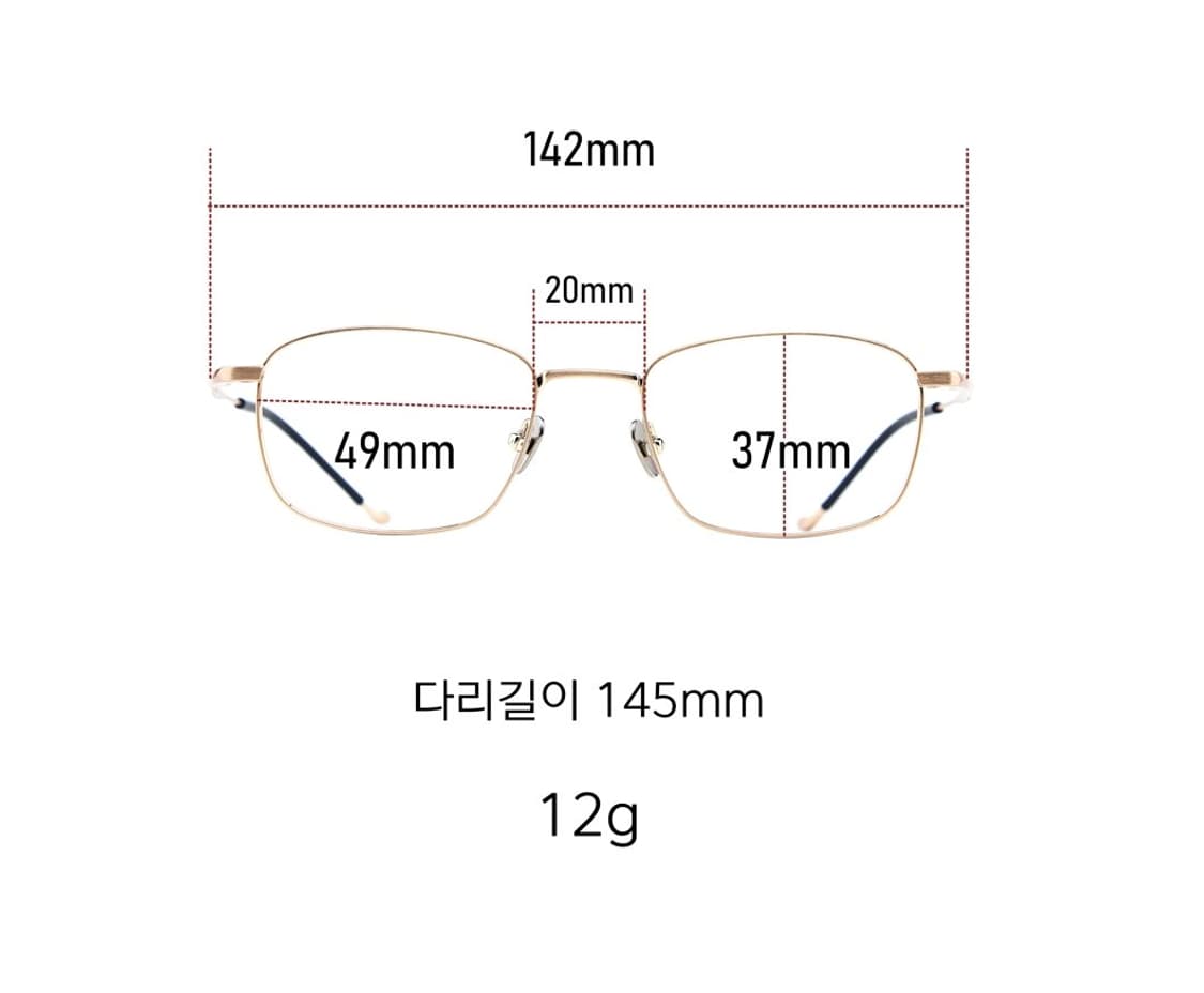 49사이즈, 로즈골드 스퀘어안경 상품이미지8