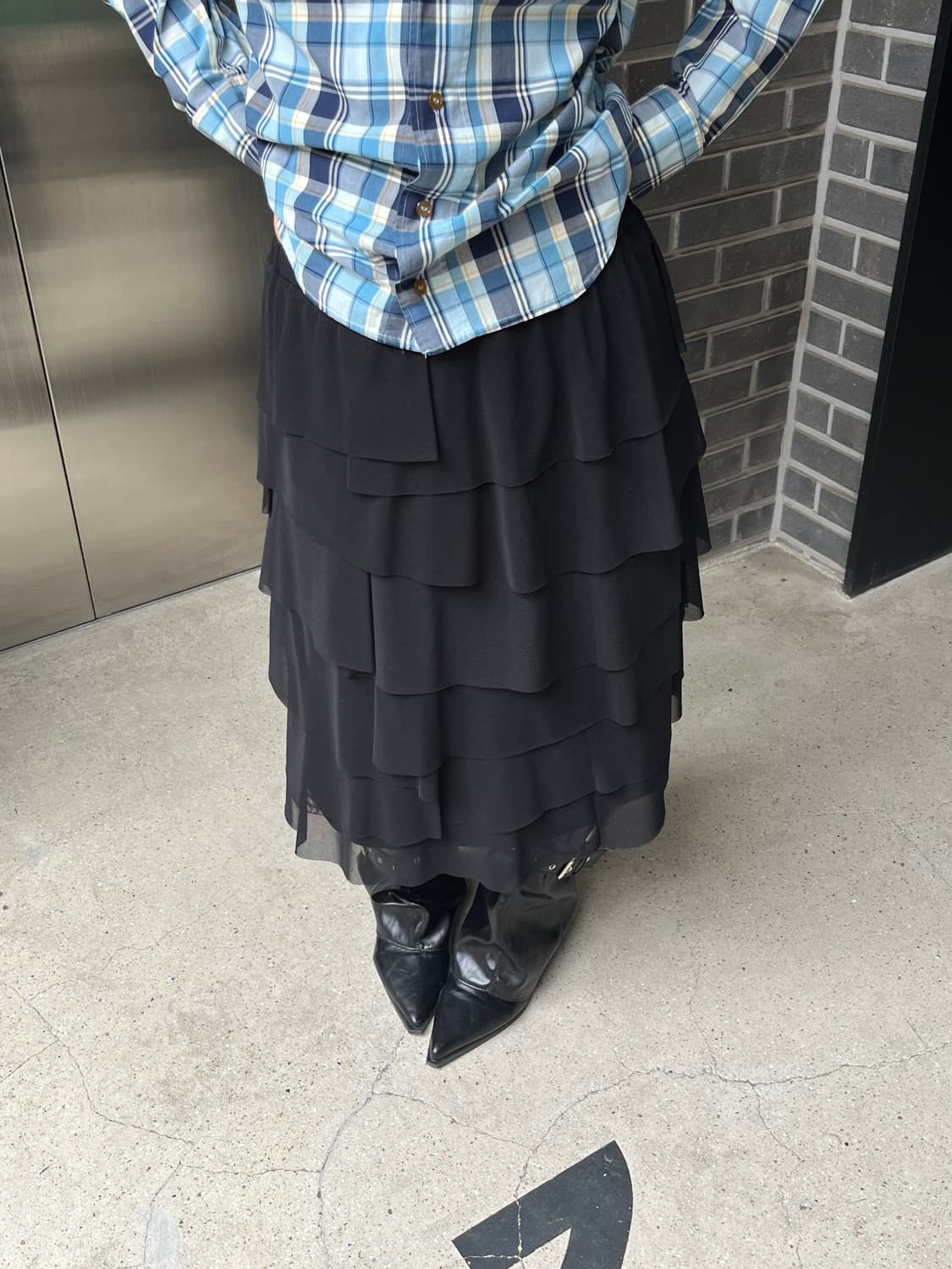 Hiroko Bis 히로코비스 레이어드 프릴 스커트 상품이미지1