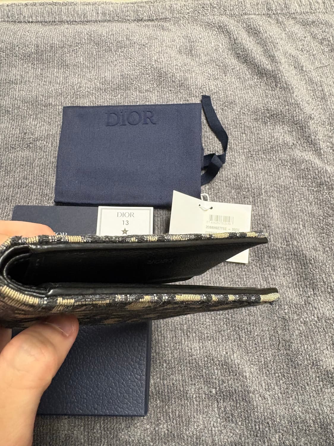 정품 디올 오블리크 반지갑 베이지 상품이미지3