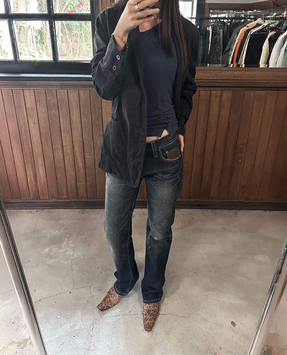 LEVI'S leather cinch back w28 상품이미지2