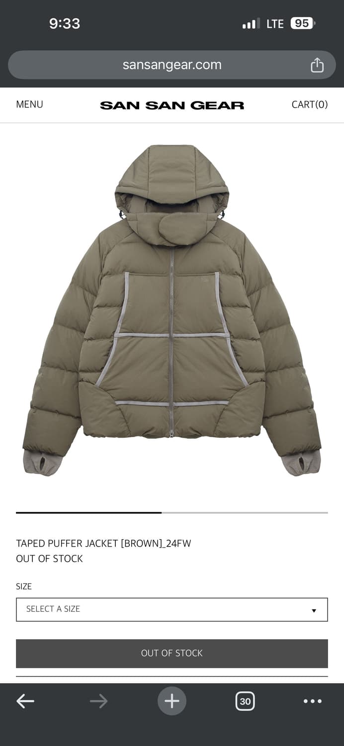 산산기어 푸퍼 패딩 브라운 1 size 상품이미지2