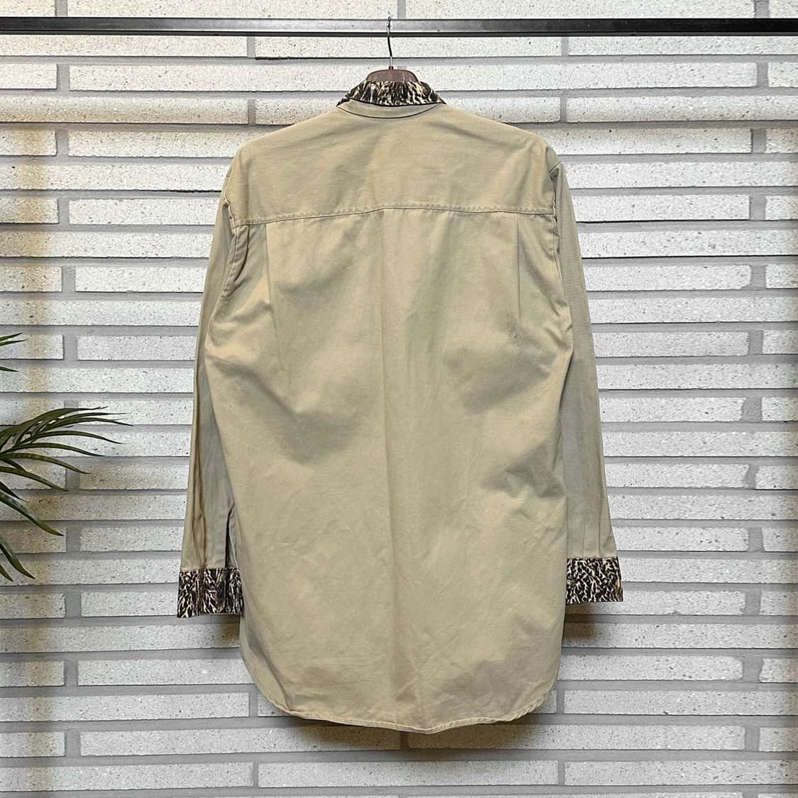 USA VINTAGE 웨스턴 셔츠 지브라 패턴 패치워크 디테일 베이지 상품이미지3