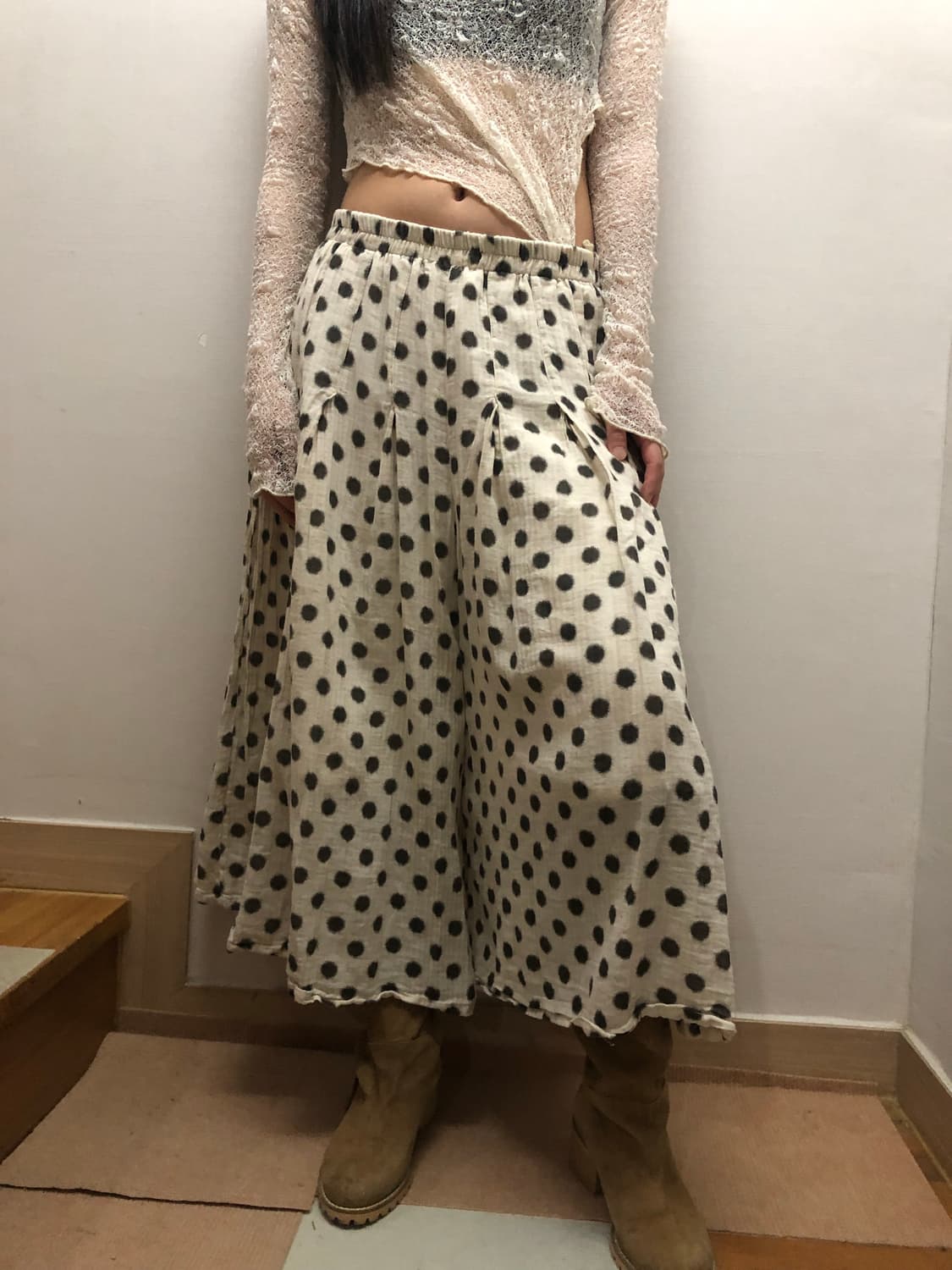 빈티지 화이트 도트 벌룬 팬츠 상품이미지6