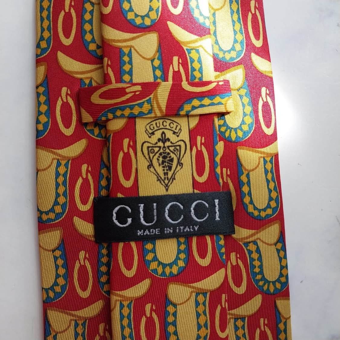 구찌 레드 승마 모티브 패턴 넥타이 9.2cm A+~A등급 K2469 상품이미지8