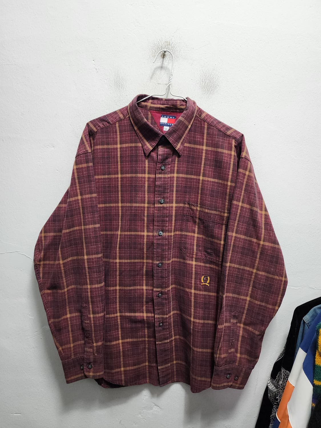 타미힐피거 올드스쿨 월계수로고 체크셔츠 XL 상품이미지1