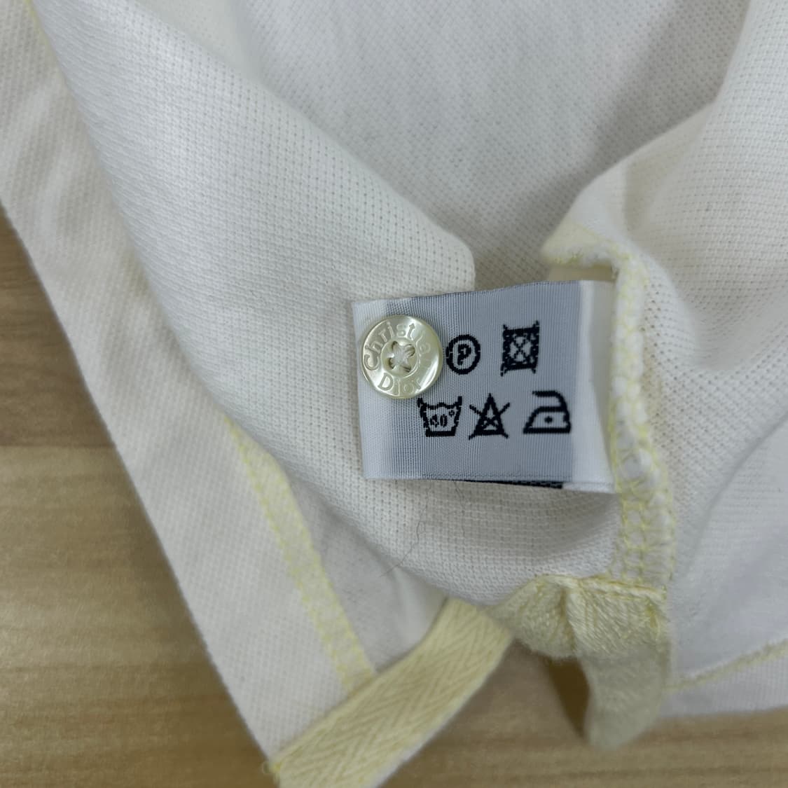 Dior 크리스찬 디올 무슈 빈티지 아이보리 반팔 폴로 셔츠 L 상품이미지8