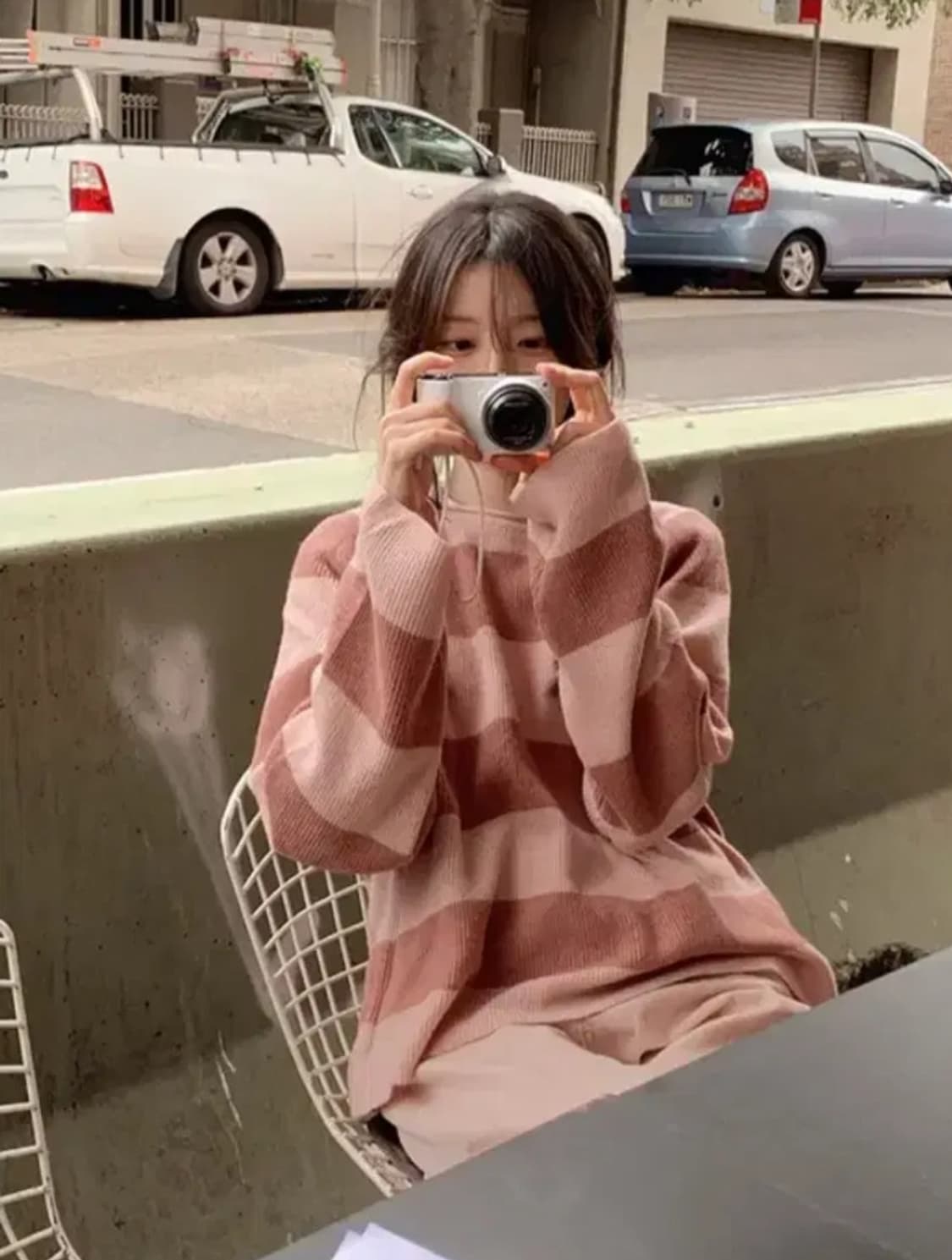 핑크 스트라이프 니트 상품이미지1