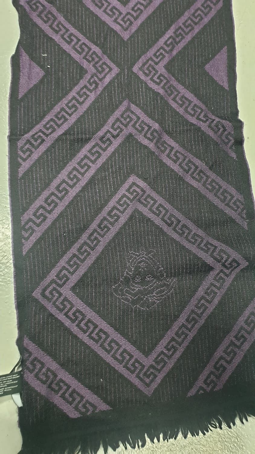 베르사체 울 머플러 퍼플 블랙 상품이미지6