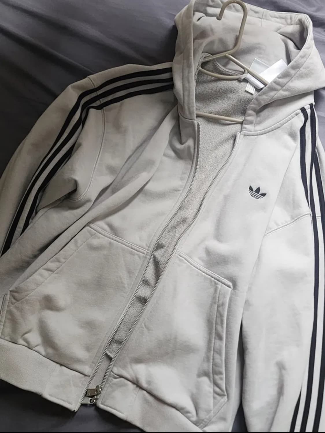아디다스 삼선 후드집업 그레이 XL 상품이미지1