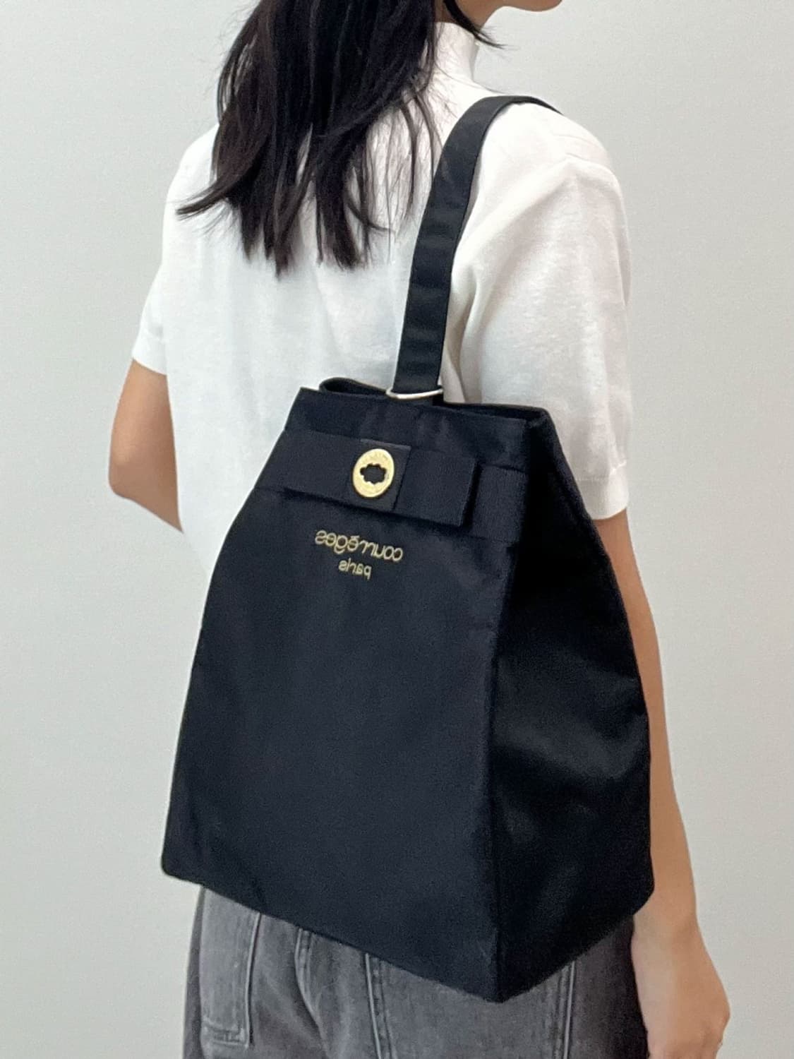courreges / 꾸레쥬 블랙 패브릭 숄더백  상품이미지9