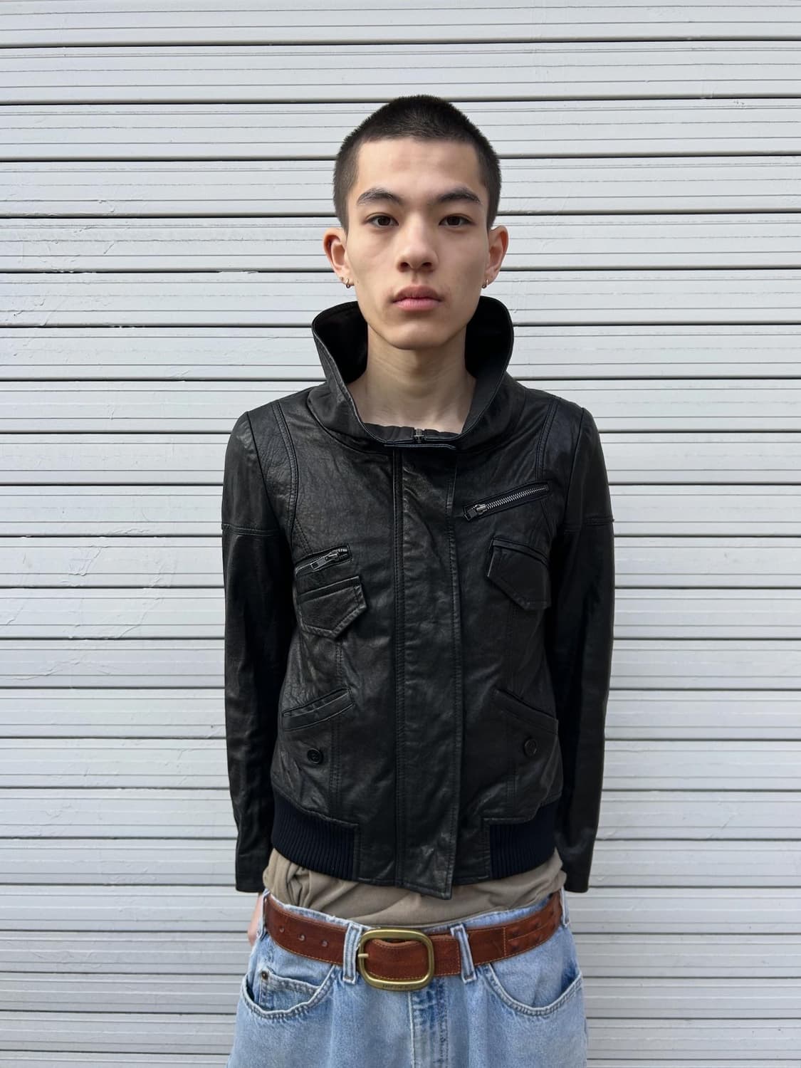 띠어리 풀집업 레더자켓 상품이미지1
