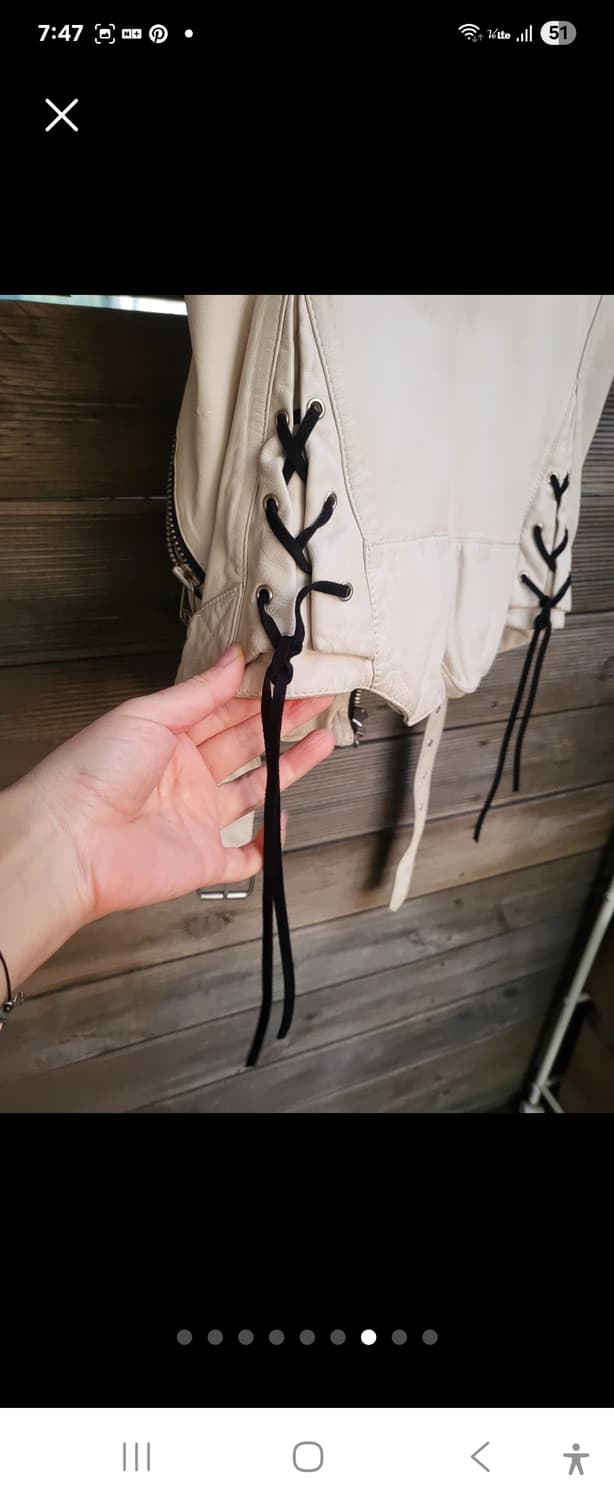 셀렉샵 구매! 리얼양가죽 라이더 베스트 아이보리 free 상품이미지7