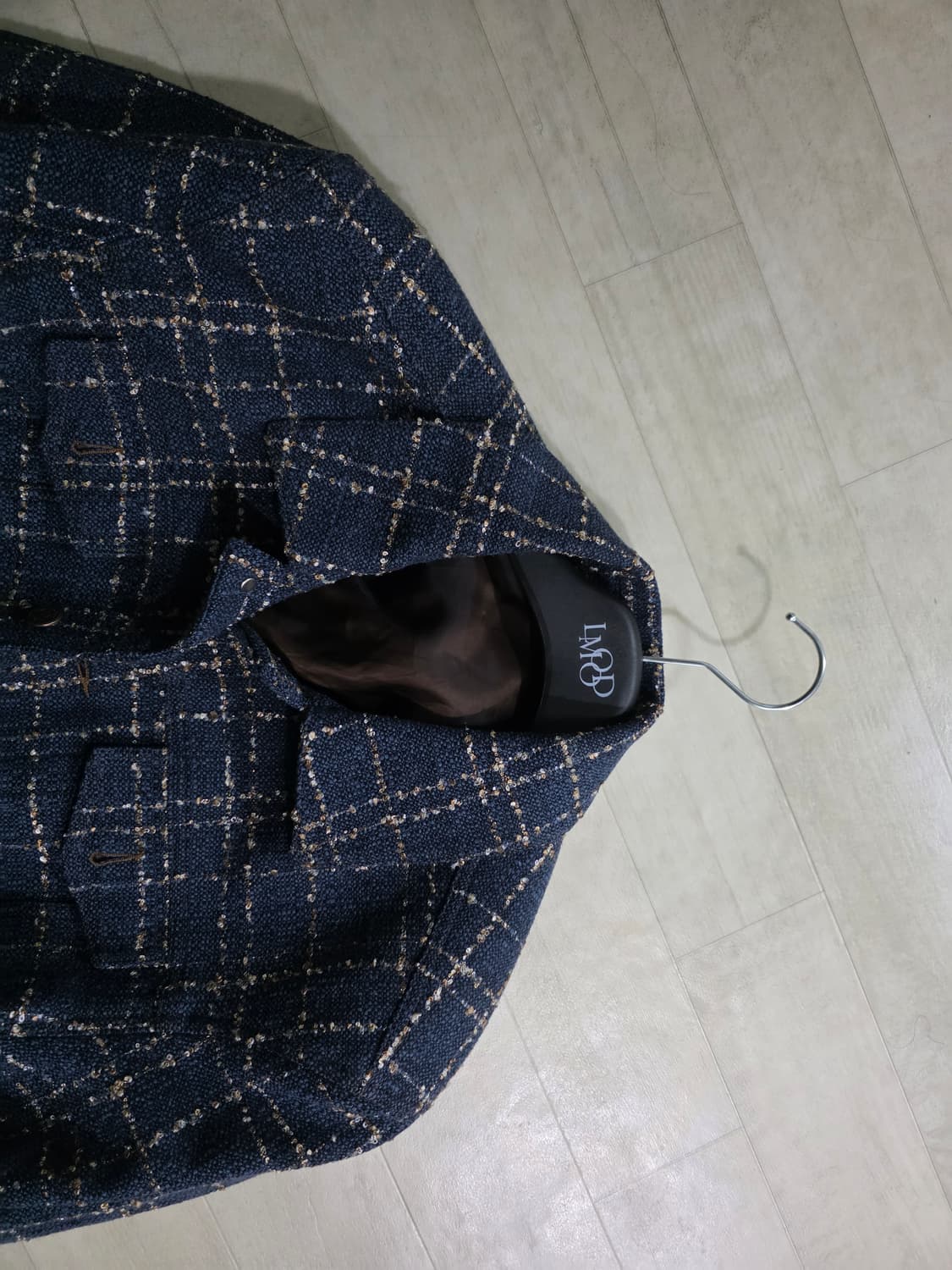 엘무드 호크 트위드 트러커 자켓 블루진 46 상품이미지3