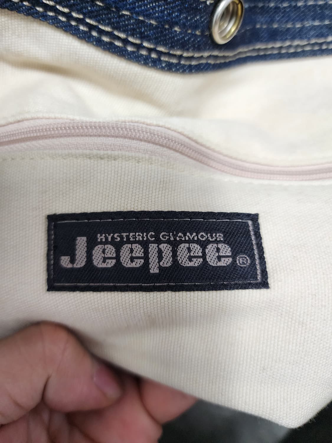 히스테릭글래머 jeepee 헤비코튼 밑단가죽 토트백 상품이미지6