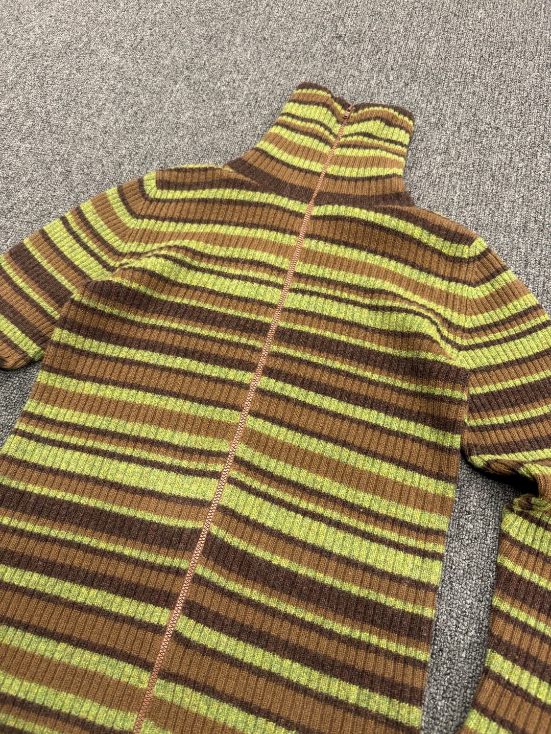 Junko Shimada 빈티지 여성 스트라이프 목포라 니트집업 상품이미지2