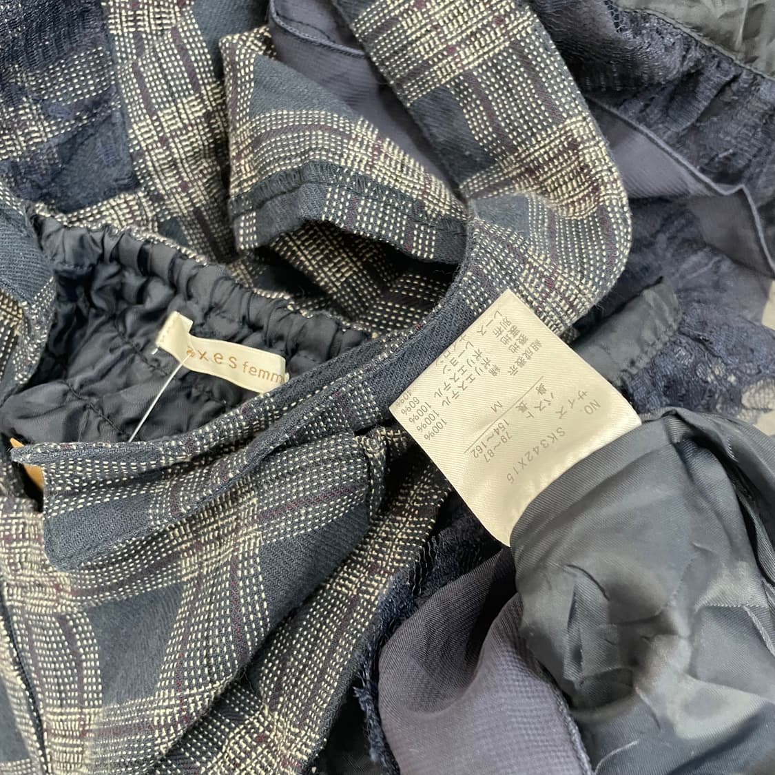 엑시즈팜 체크 레이스업 원피스 상품이미지6