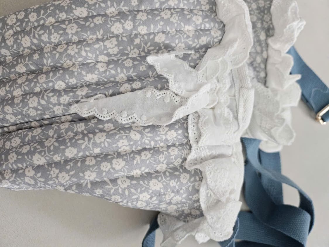 플로어 패턴 퀼팅 레이스 반려동물 가방 상품이미지2