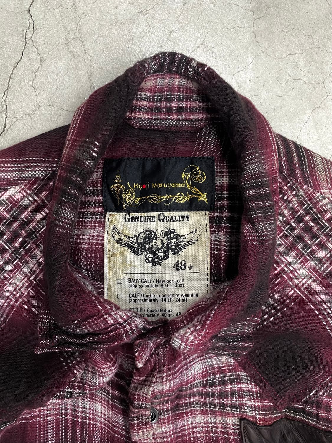 쿄지 마루야마 칼프 레더 플란넬 셔츠 상품이미지6