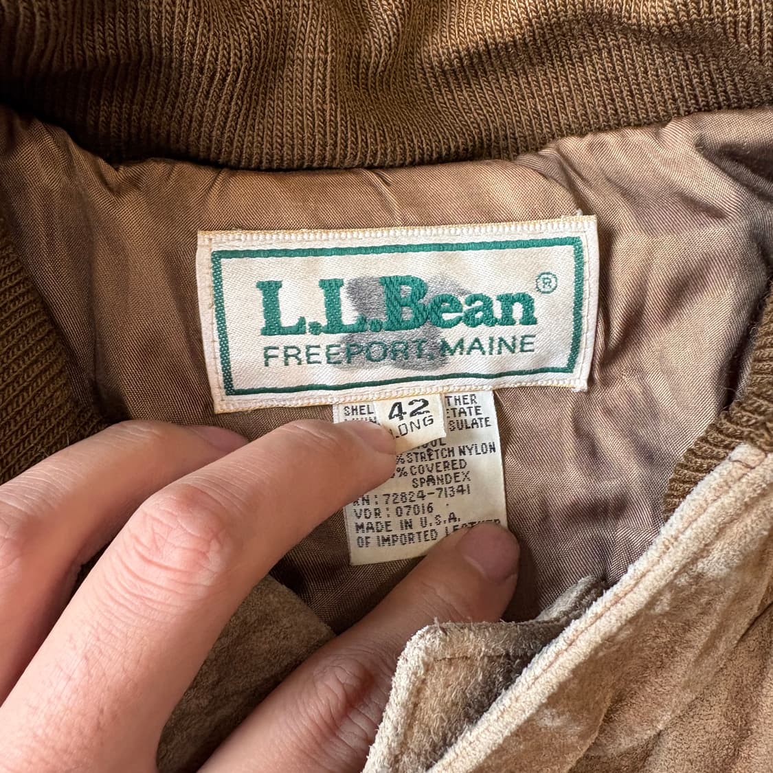 90s L.L.bean 90년대 엘엘빈 미국 생산 스웨이드 바라쿠다 자켓 상품이미지3