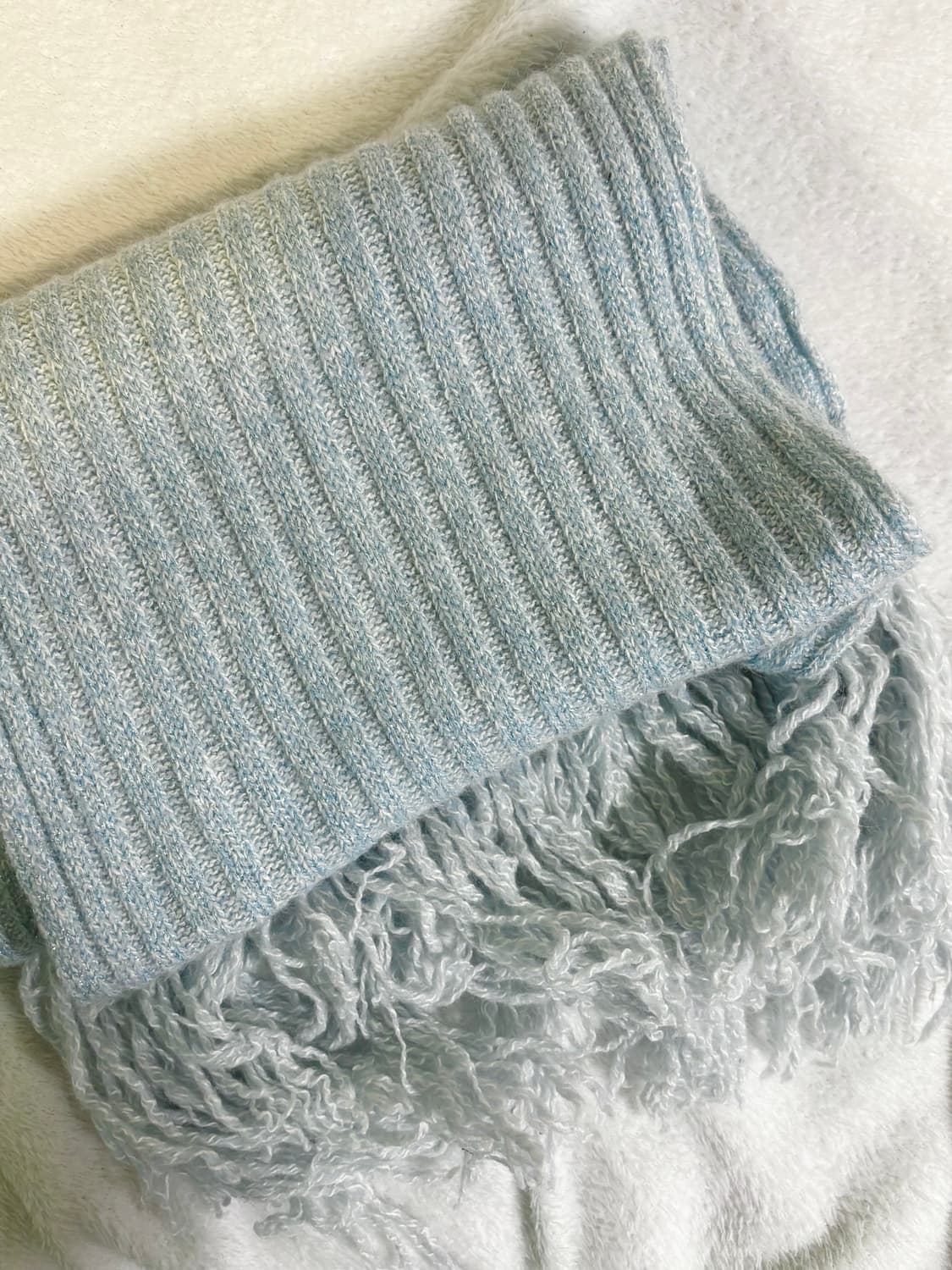 스카이블루 글리터 머플러 목도리 y2k 히메갸루 하늘색 모리걸 백팩 상품이미지1