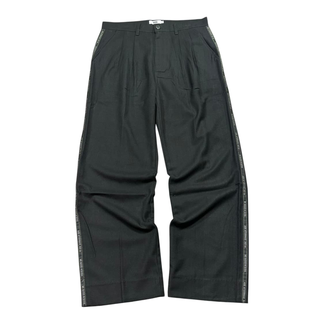 ✨ (바배) ADD 에드 블랙 사이드 패턴 와이드 슬랙스  상품이미지1