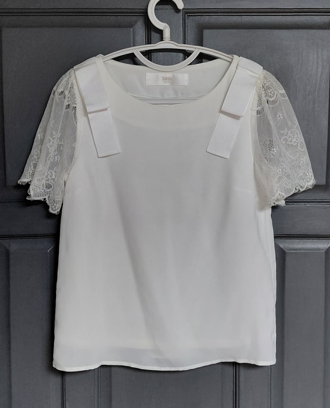 [tocco closet] 토코 클로젯 어깨 리본 레이스 블라우스 상품이미지2