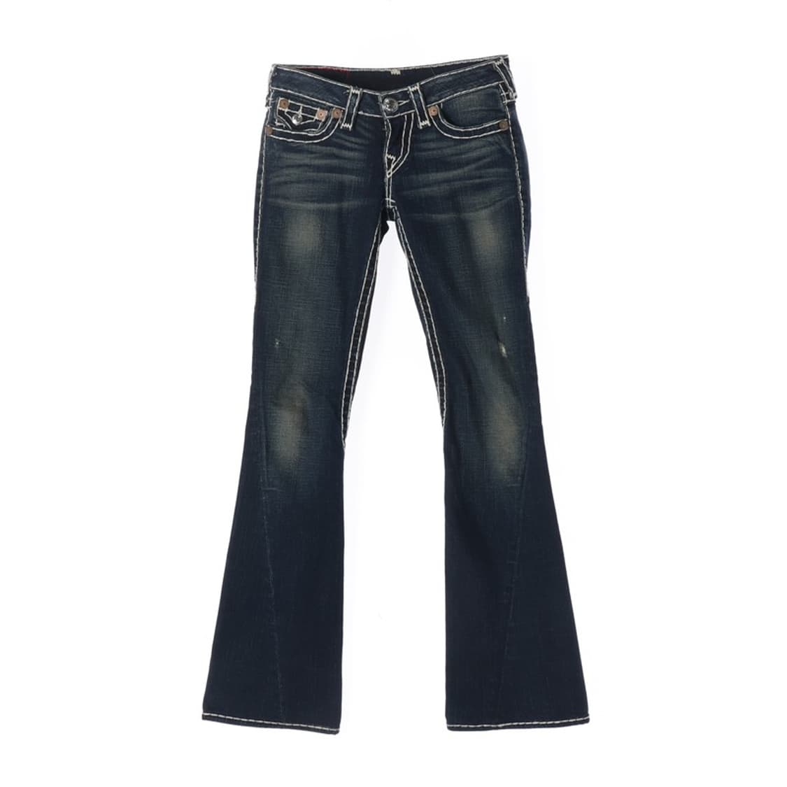 트루릴리전 조이 빅티 화이트 스티치 부츠컷 데님 25 상품이미지1