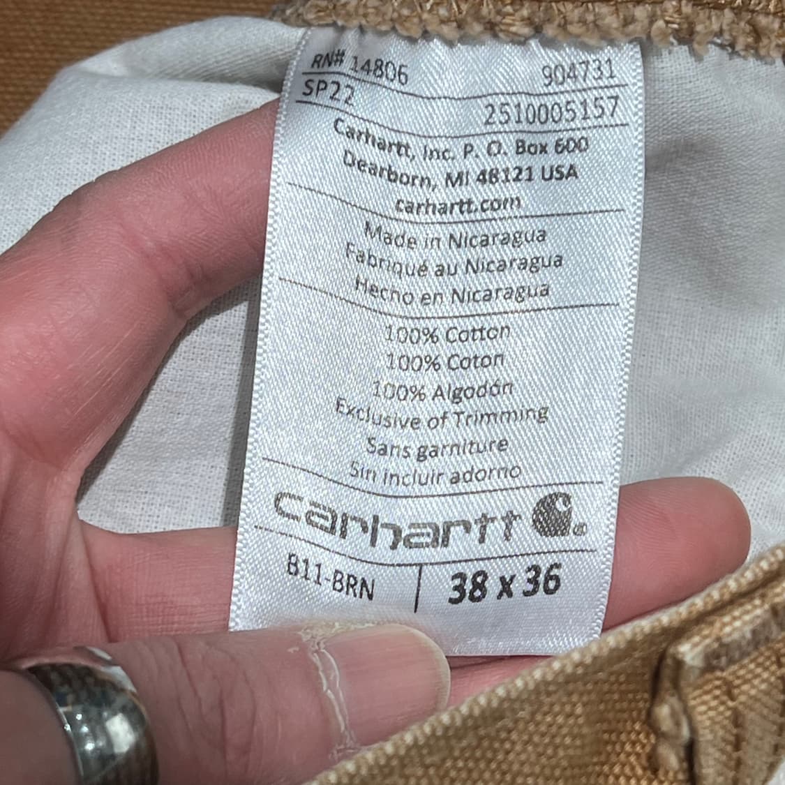 칼하트 b11 카펜터 워크팬츠 s10752 상품이미지8