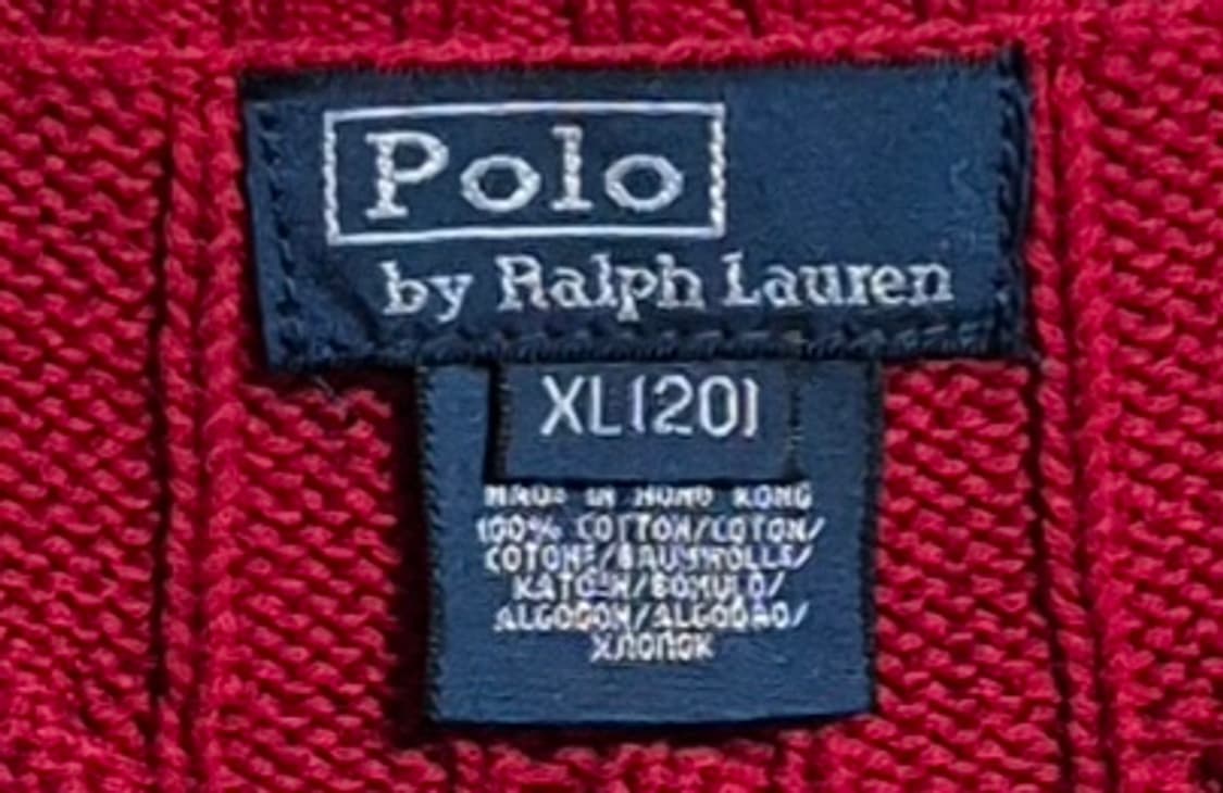 실측 M (95) 폴로랄프로렌 레드 꽈배기 니트 베스트 상품이미지3