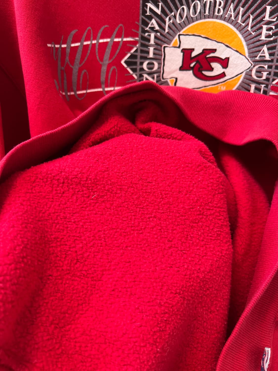 [L]90's USA Made 캔자스 시티 CHIEFS 레드 스웻셔츠 상품이미지5