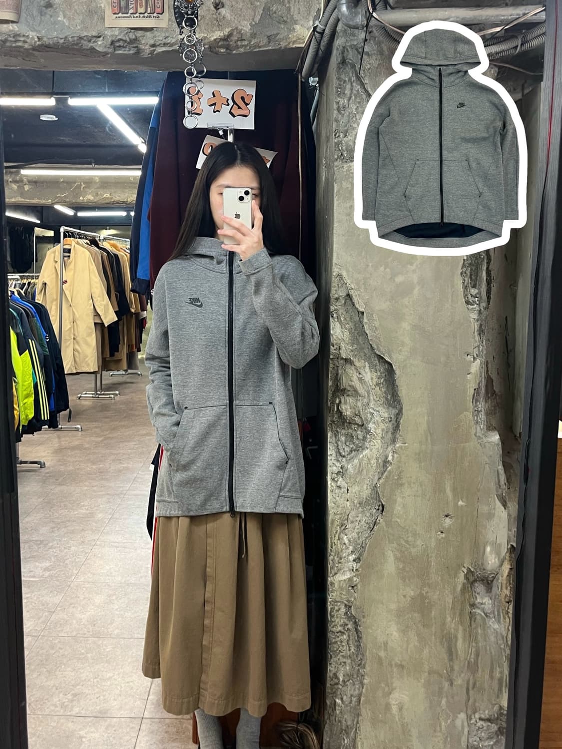 나이키 투웨이 후드집업 그레이 M #csz3516 상품이미지1