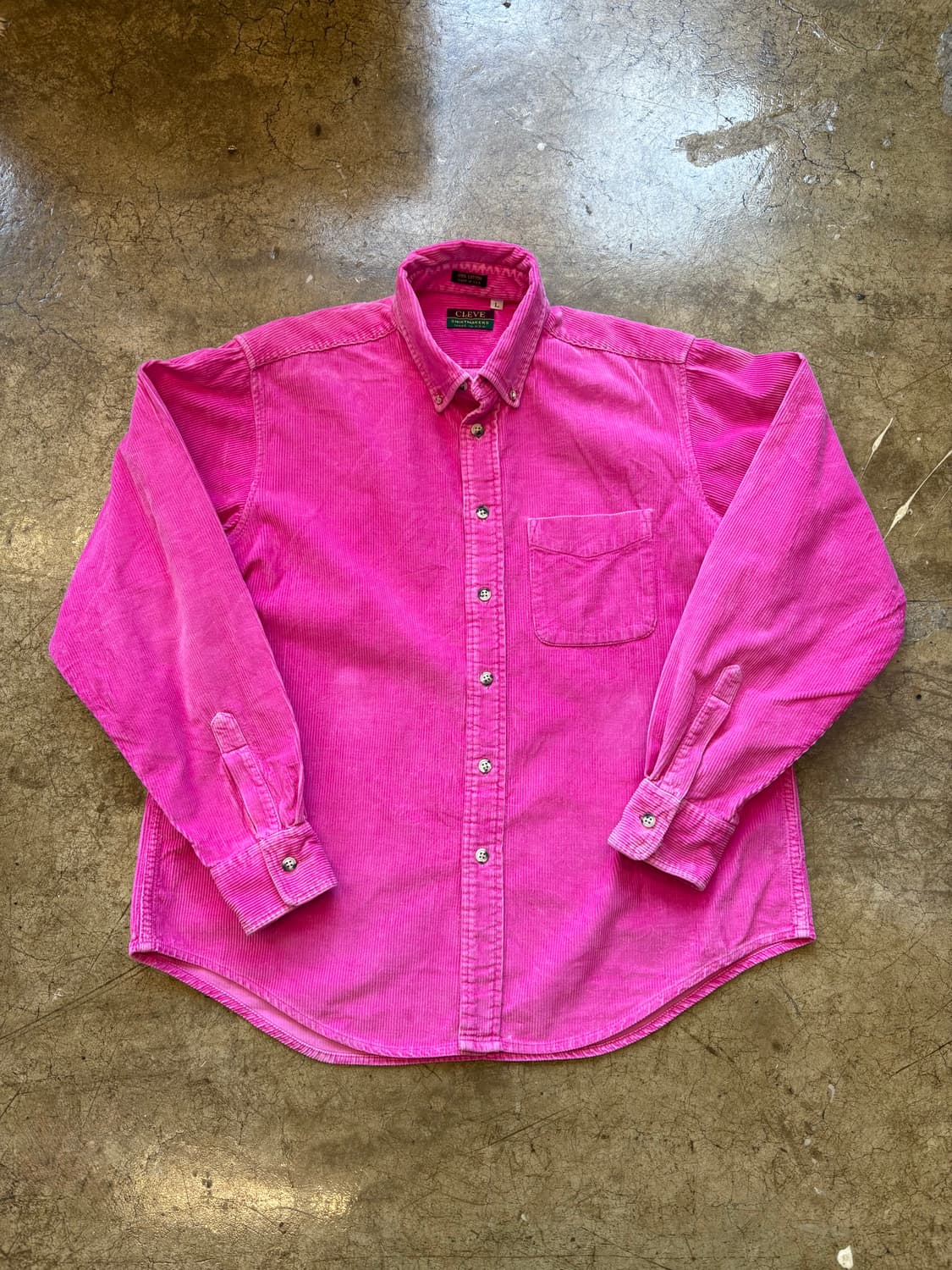90s USA 빈티지 핑크 코듀로이 셔츠 상품이미지2