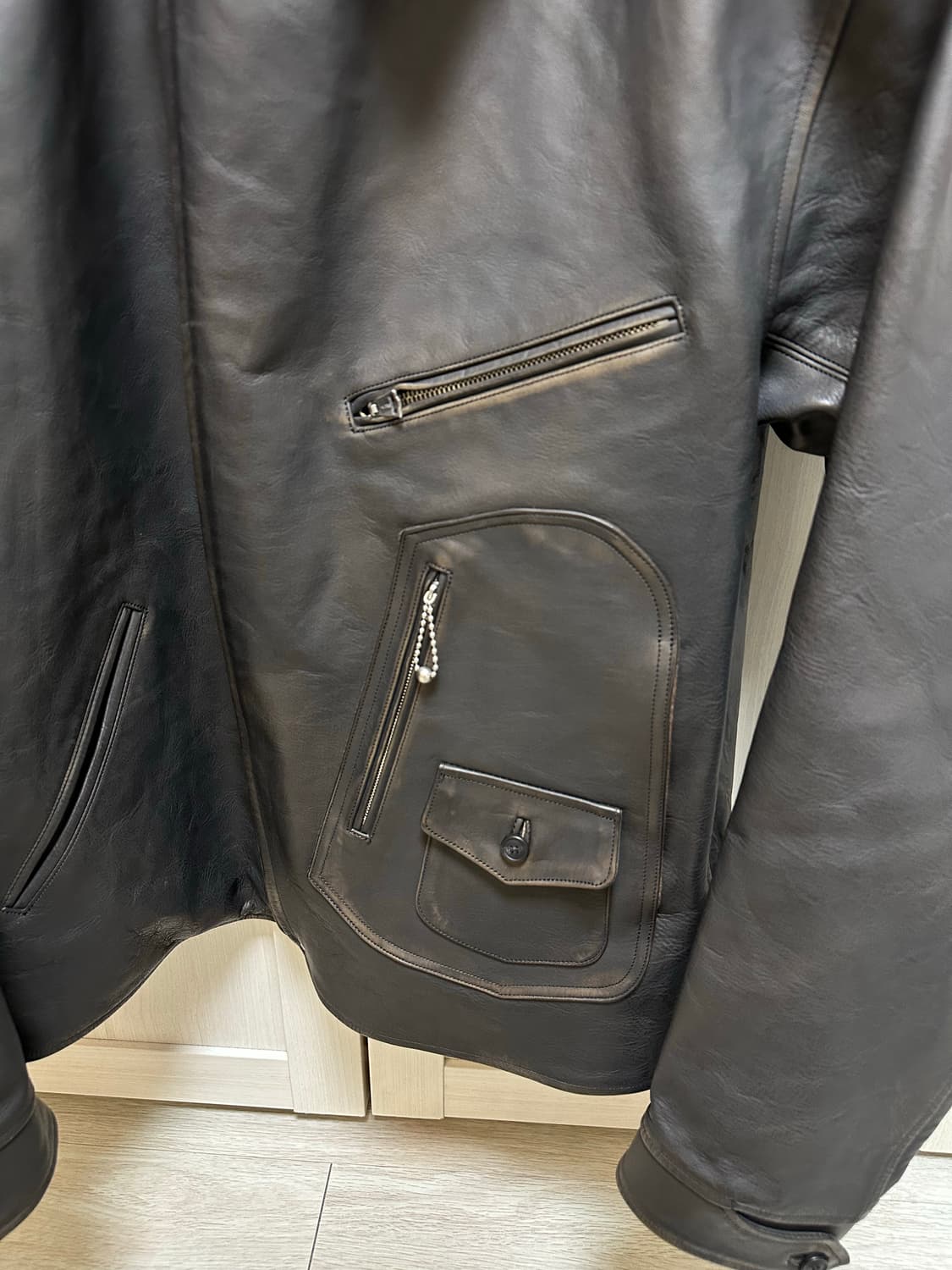 [40] 올드조 파티나 홀스 하이드 헨드릭 레더 자켓 브라운 상품이미지2