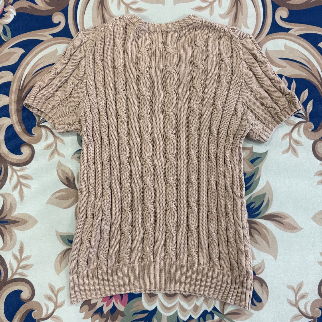 (우먼즈M)폴로 랄프로렌 꽈배기 케이블 반팔니트(오트밀베이지) 상품이미지4