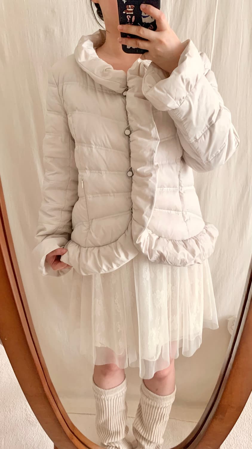 로맨틱갸루 연핑크 프릴 오리털 패딩 상품이미지2