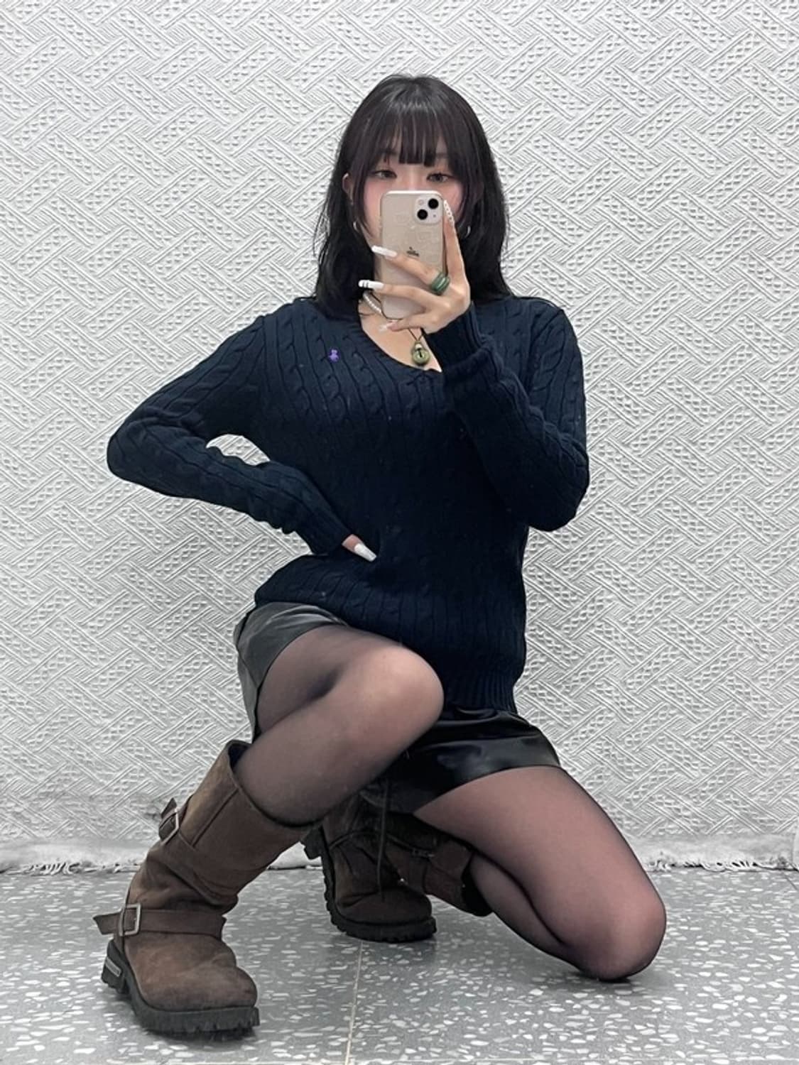 폴로 랄프로렌 빈티지 여리 슬림핏 브이넥 꽈배기 니트 S C10943 상품이미지2