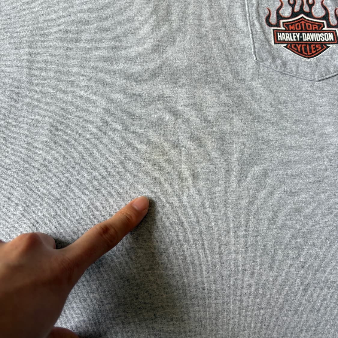 할리데이비슨 미국 생산 그레이 플레임 긴팔 티셔츠 상품이미지5