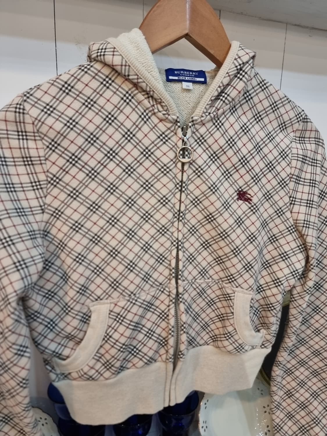BURBERRY BLUE LABEL 버버리 블루라벨 크롭 체크 후드집업 상품이미지2