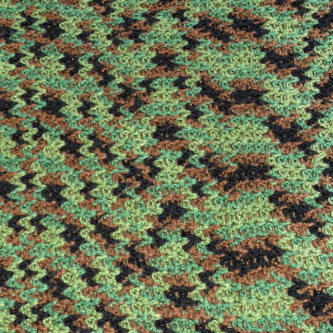 90s USA 니트 울 카모 카페트 러그 매트 상품이미지3