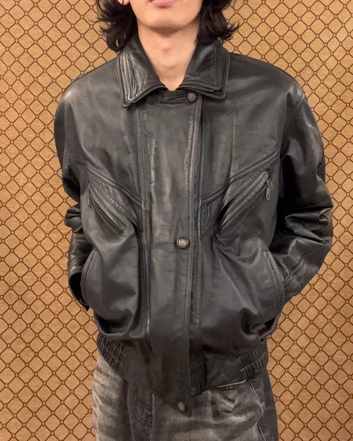 더블카라 숏 레더 자켓 상품이미지10