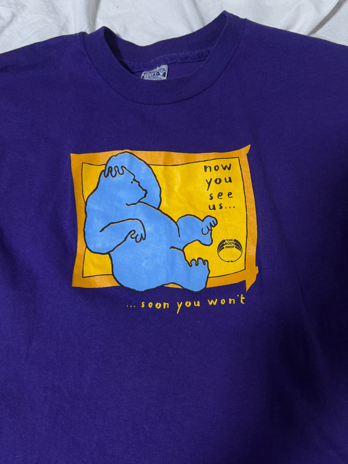 90s usa the body shop 멸종위기 환경보호 캠페인 티셔츠 상품이미지1