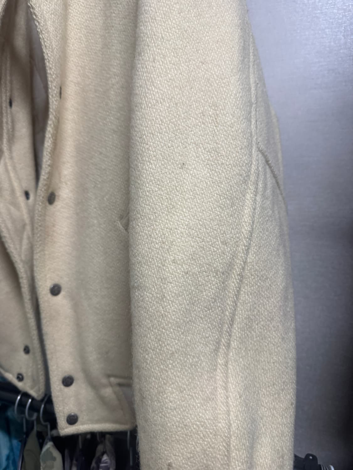 90s 무드 크림 컬러 울 바시티 자켓 상품이미지5