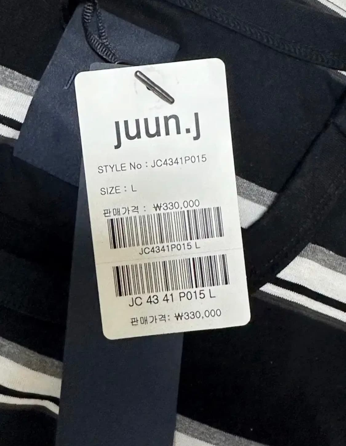 (L) 준지 24SS 블랙 스트라이프 롱 슬리브 티셔츠 상품이미지3