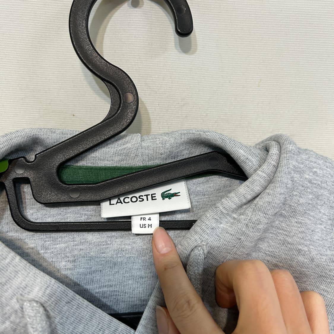라코스테 베이직 후드 티셔츠 100 그레이 상품이미지2